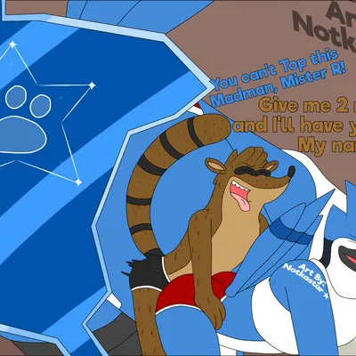 mordecai (regular show), rigby (regular show) (cartoon network, regular show) created by notkastar