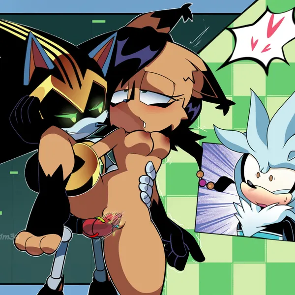 nicole the lynx, shard the metal sonic, silver the hedgehog (archie comics, sega) created by r 1807, r 3407