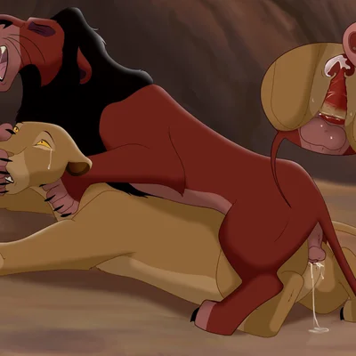 sarabi (the lion king), scar (the lion king) (disney, the lion king) created by blurrypanda