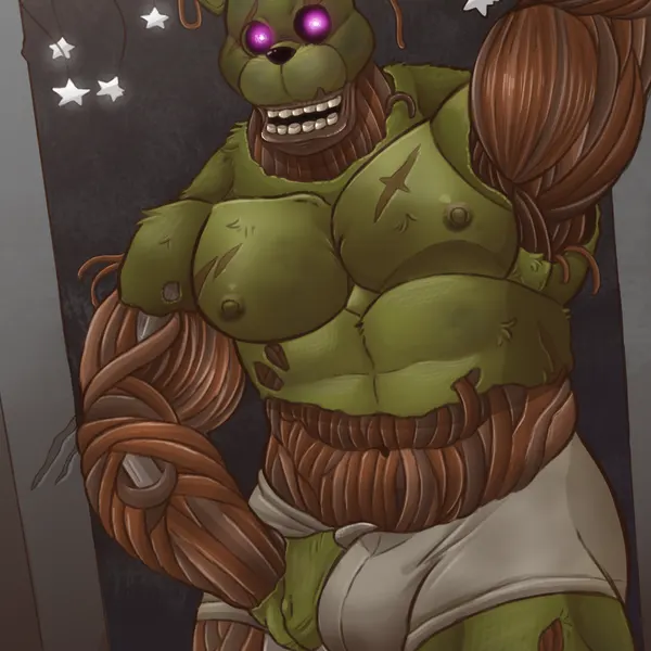 springtrap (fnaf) (five nights at freddy's, five nights at freddy's 3) created by anthony milko