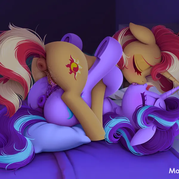 starlight glimmer (mlp), sunset shimmer (eg) (equestria girls, friendship is magic) created by moetempura