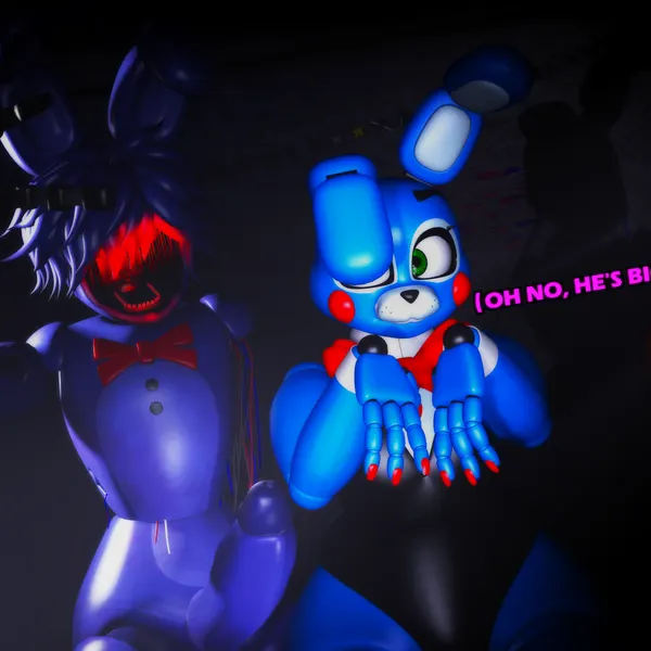 toy bonnie (fnaf), withered bonnie (fnaf) (five nights at freddy's, five nights at freddy's 2) created by jaide the deviant