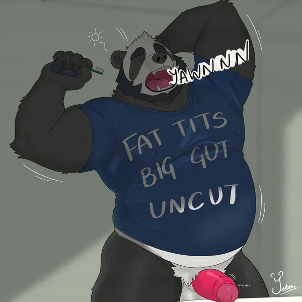 yetsupanda (fat tits big gut uncut, meme clothing) created by yetsu