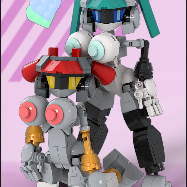 akari (thiccbrick), mirai (thiccbrick) (lego) created by thiccbrick
