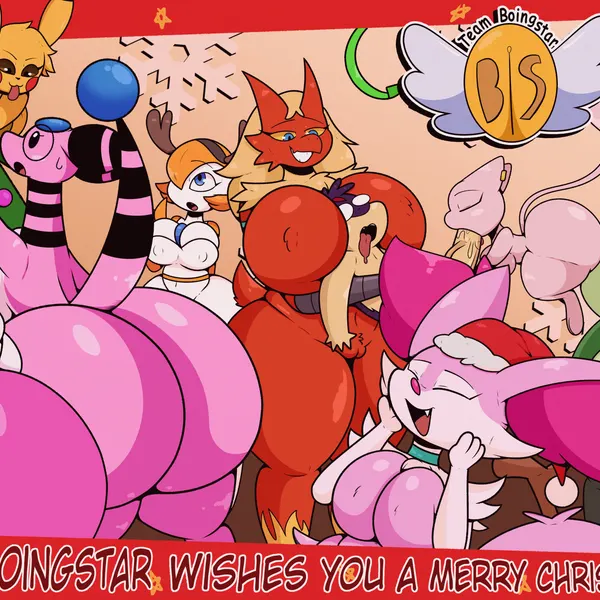 amphy (luanctoons), bonnie (luanctoons), casey (luanctoons) (christmas, nintendo) created by luanctoons