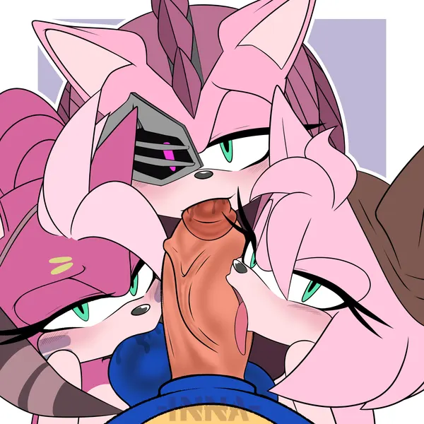 amy rose, black rose (sonic), rusty rose (netflix, sega) created by cand1tty
