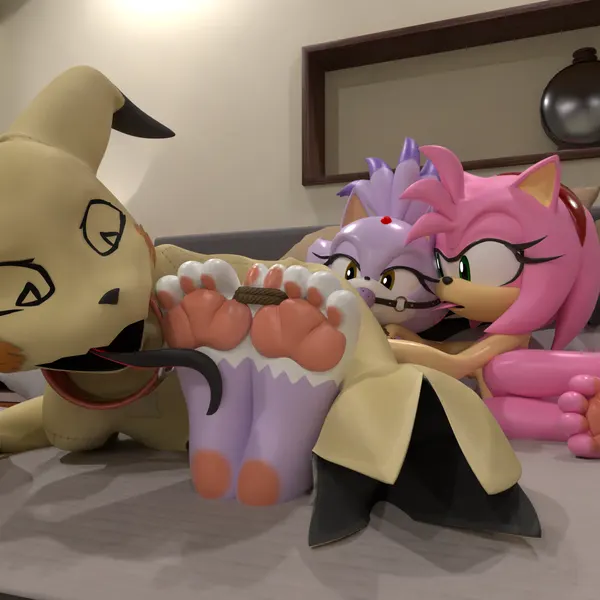 amy rose, blaze the cat, mimi (sealer4258) (nintendo, pokemon) created by heartbrkrskully