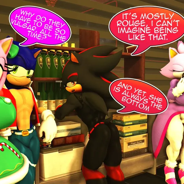 amy rose, blaze the cat, shadow the hedgehog (christmas, sega) created by rocketspuff