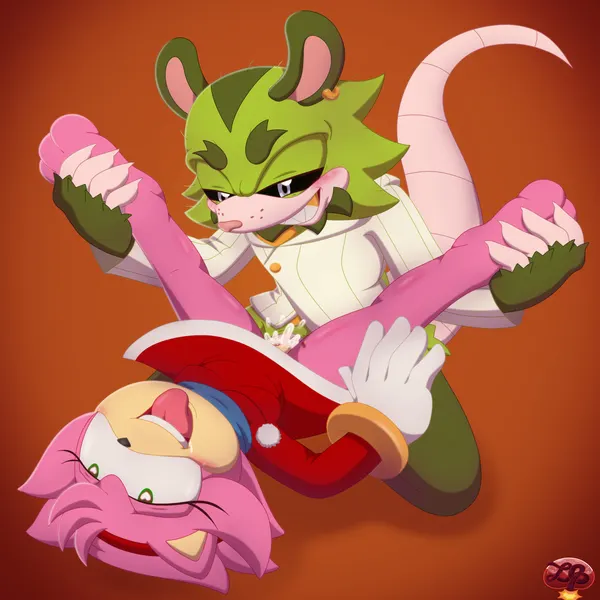 amy rose, clutch the opossum (idw publishing, sega) created by ladycherrybomba