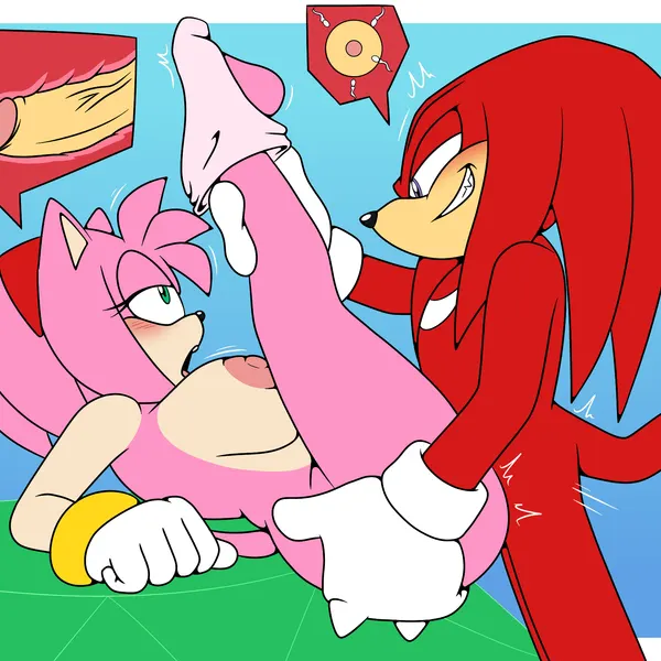 amy rose, knuckles the echidna (sega, sonic the hedgehog (series)) created by sonicguru