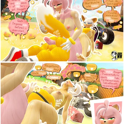 amy rose, miles prower, rouge the bat (sega, sonic the hedgehog (series)) created by highv0ltage