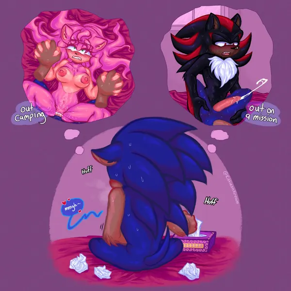 amy rose, shadow the hedgehog, sonic the hedgehog (sega, sonic the hedgehog (series)) created by kittiesnkream