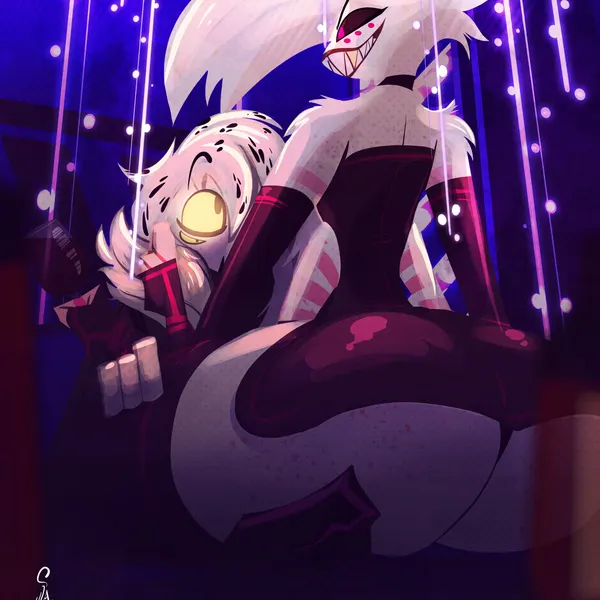 angel dust (hazbin hotel, hellaverse) created by horny saint