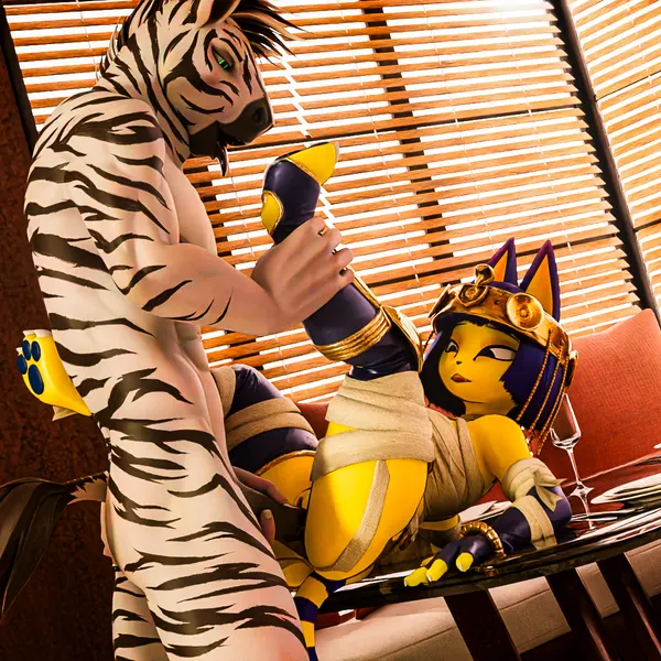 ankha (animal crossing), warfare ankha, zahr (sladdoska) (animal crossing, nintendo) created by foxibiki