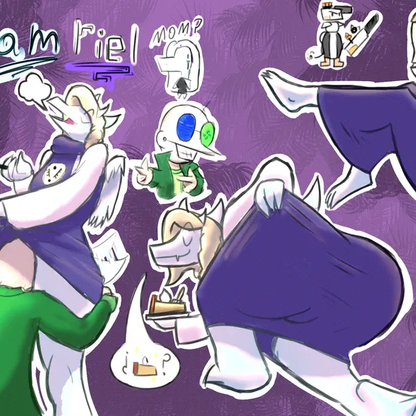 anon (snoot game), fang (gvh), reed (gvh) (cavemanon studios, goodbye volcano high) created by lefemdoc