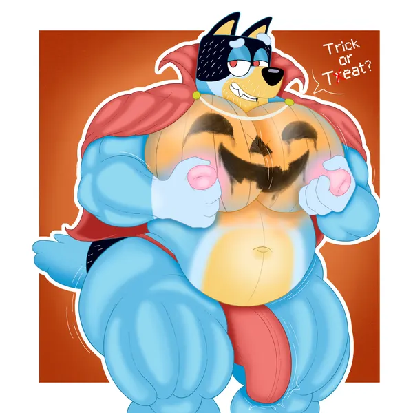 bandit heeler (bluey (series), halloween) created by furryonline1, itsme hilo