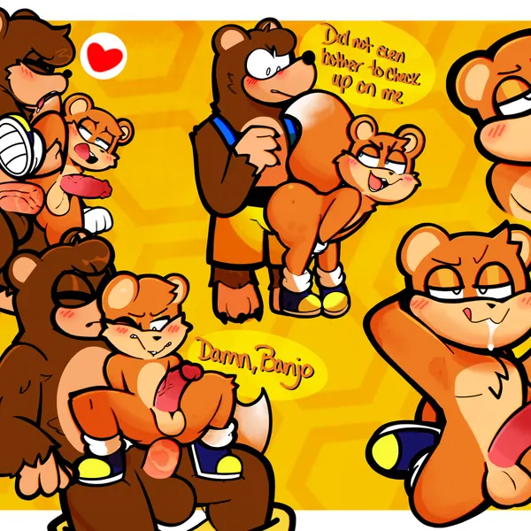 banjo (banjo-kazooie), conker (banjo-kazooie, conker's bad fur day) created by heyomaerow