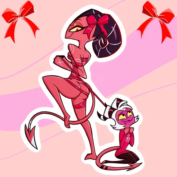 barbie wire, moxxie (helluva boss) (christmas, hellaverse) created by gatojack3