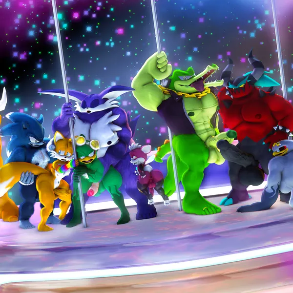 bark the polar bear, big the cat, chip (sonic) (archie comics, sega) created by moonwulf