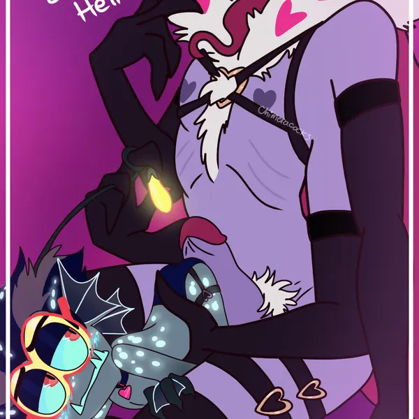 baxter (hazbin hotel), valentino (hazbin hotel) (hazbin hotel, hellaverse) created by chimeracocks