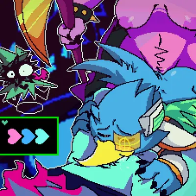 berdly, kris dreemurr, ralsei (deltarune, undertale (series)) created by salamikii