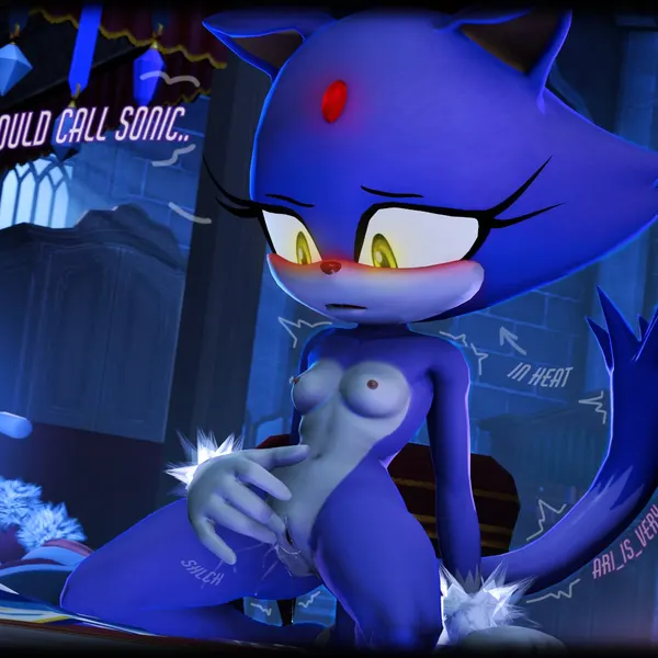 blaze the cat, sonic the hedgehog (sega, sonic the hedgehog (series)) created by ari is very sad