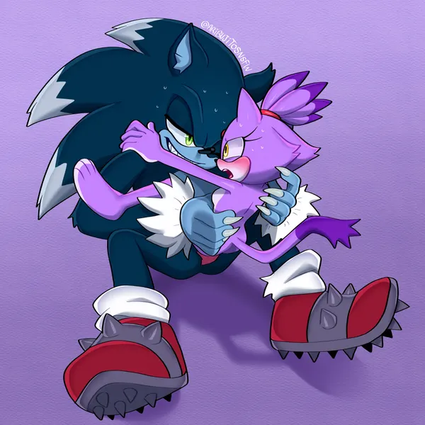 blaze the cat, sonic the hedgehog, sonic the werehog (mythology, sega) created by ari dibujitos