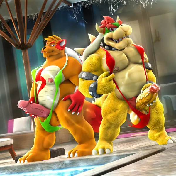 bowser, moonwulf (character) (mario bros, nintendo) created by moonwulf
