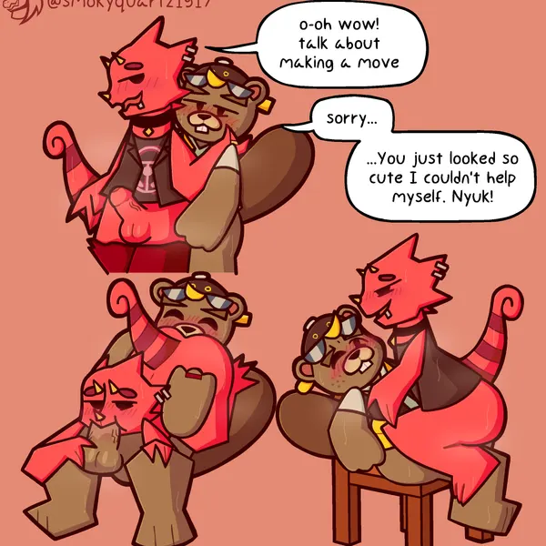c.j. (animal crossing), flick (animal crossing) (animal crossing, nintendo) created by smokyquartz1917