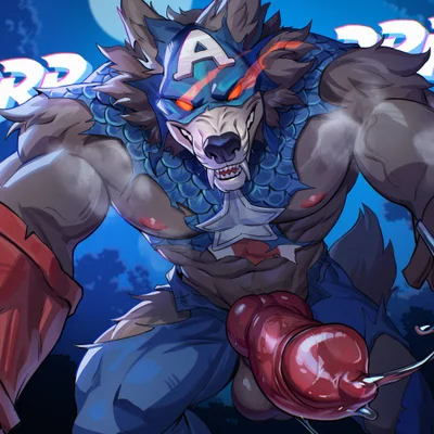 captain america, capwolf (marvel, marvel rivals) created by poofroom