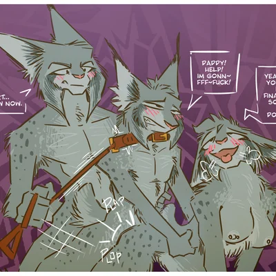 cattrick lynxley, kitty lynxley, pawbert lynxley (disney, zootopia) created by ananafruit