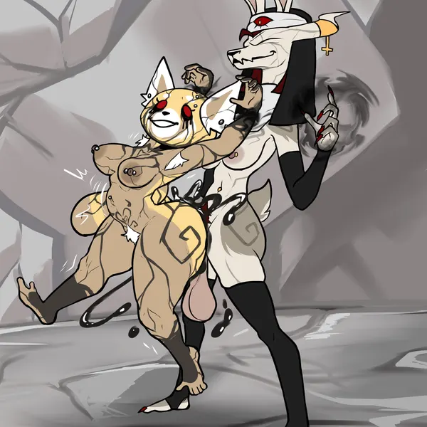 celeste the nun rabbit (character), retsuko (aggretsuko, sanrio) created by hexecat