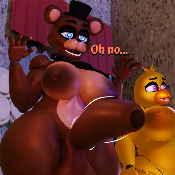 chica (fnaf), freddy (fnaf) (five nights at freddy's, scottgames) created by fruzzi