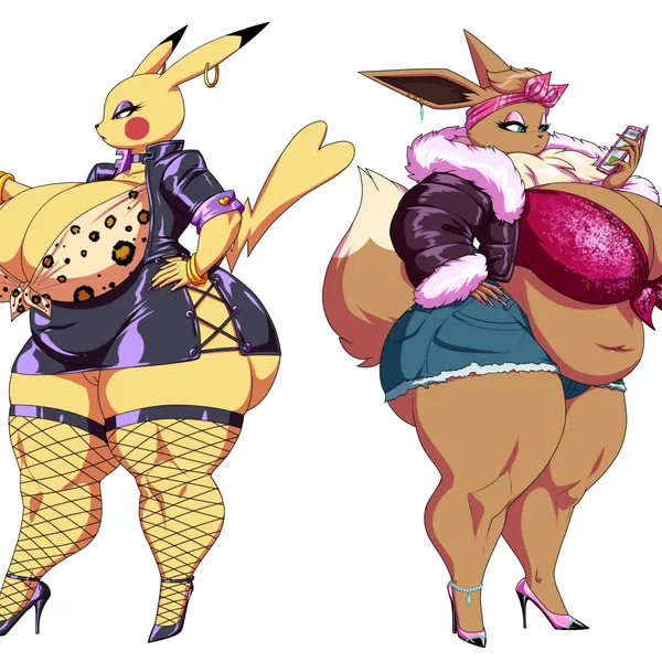chuchu (dragoon-rekka), eve (dragoon-rekka) (nintendo, pokemon) created by crovirus