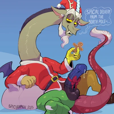 discord (mlp) (christmas, friendship is magic) created by spicyramen