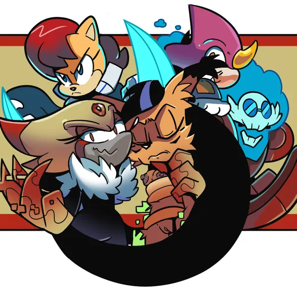 dr. eggman, espio the chameleon, fan character (archie comics, sega) created by kingraam