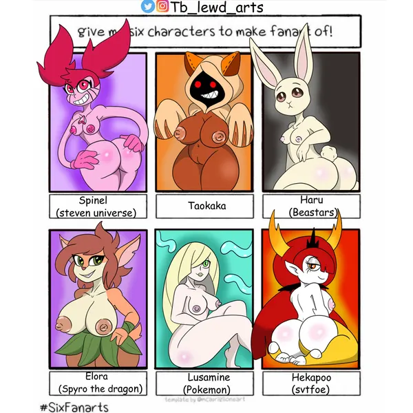 elora, haru (beastars), hekapoo (activision, arc system works) created by tibbs