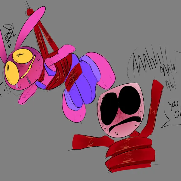 evil jax (tadc), gangle (tadc) (glitch productions, the amazing digital circus) created by karnthud