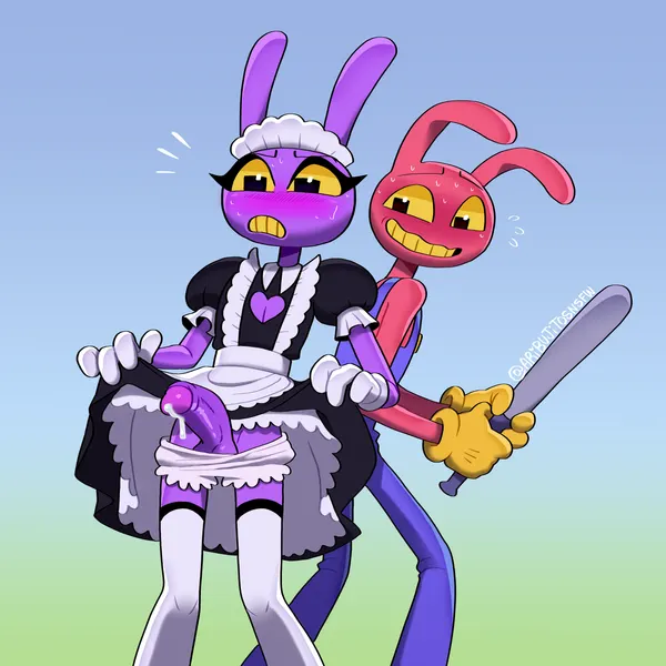 evil jax (tadc), jax (tadc) (glitch productions, the amazing digital circus) created by ari dibujitos
