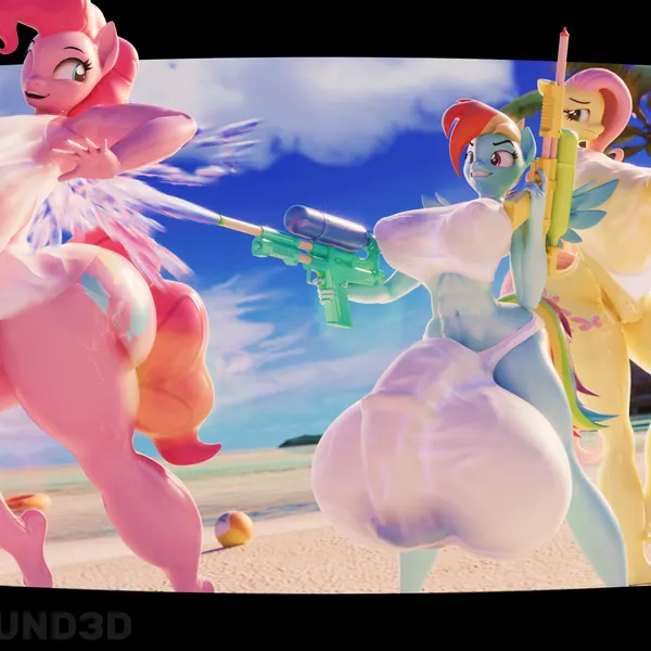 fluttershy (mlp), pinkie pie (mlp), rainbow dash (mlp) (friendship is magic, hasbro) created by frostbound