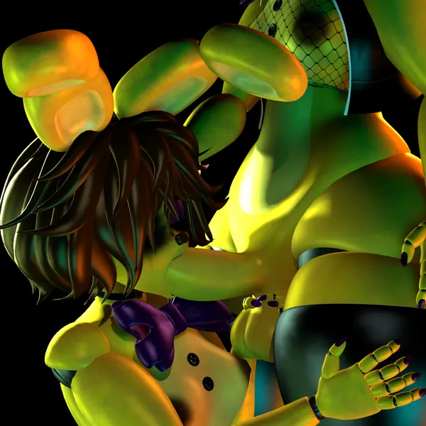 fredbear (fnaf), golden freddy (fnaf), spring bonnie (fnaf) (five nights at freddy's, scottgames) created by dumpsterdivingfox