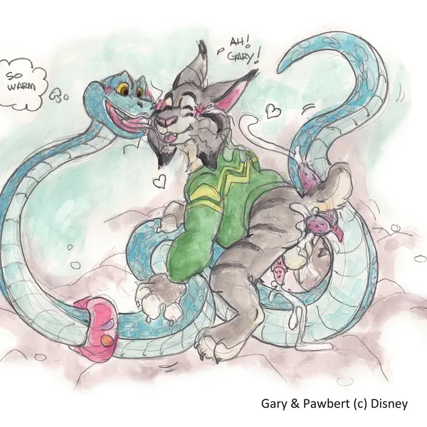 gary de'snake, pawbert lynxley (disney, zootopia) created by fennec (artist)