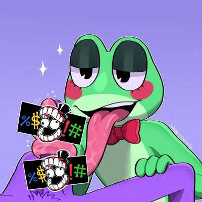 jax (tadc), ribbit (tadc) (glitch productions, the amazing digital circus) created by ari dibujitos