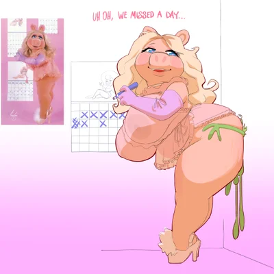 kermit the frog, miss piggy (muppets) created by whiteflagman