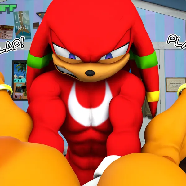 knuckles the echidna, rouge the bat (sega, sonic the hedgehog (series)) created by rocketspuff