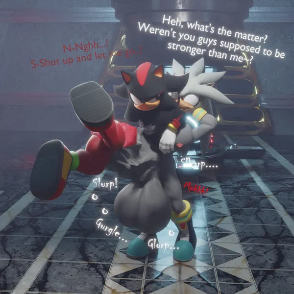 knuckles the echidna, shadow the hedgehog, silver the hedgehog (sega, sonic the hedgehog (series)) created by malunisisos