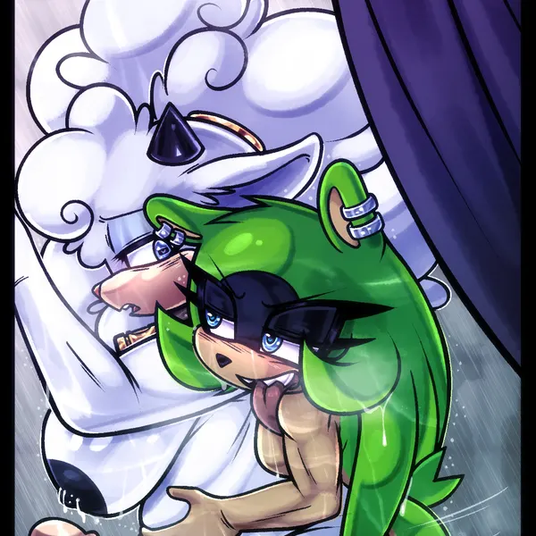 lanolin the sheep (sonic), surge the tenrec (idw publishing, sega) created by kibichi, nsfwkibichi