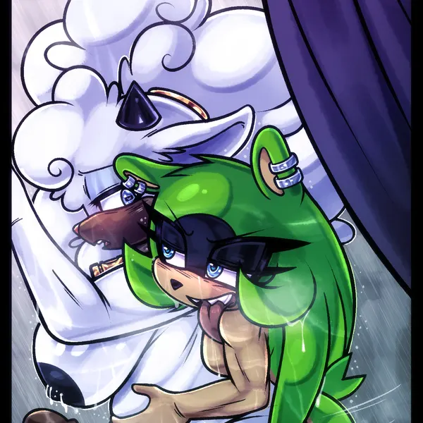 lanolin the sheep (sonic), surge the tenrec (idw publishing, sega) created by nsfwkibichi