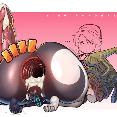 link, midna (nintendo, the legend of zelda) created by aishirokbeta