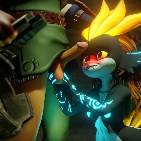 link, midna (nintendo, the legend of zelda) created by palewdas arts